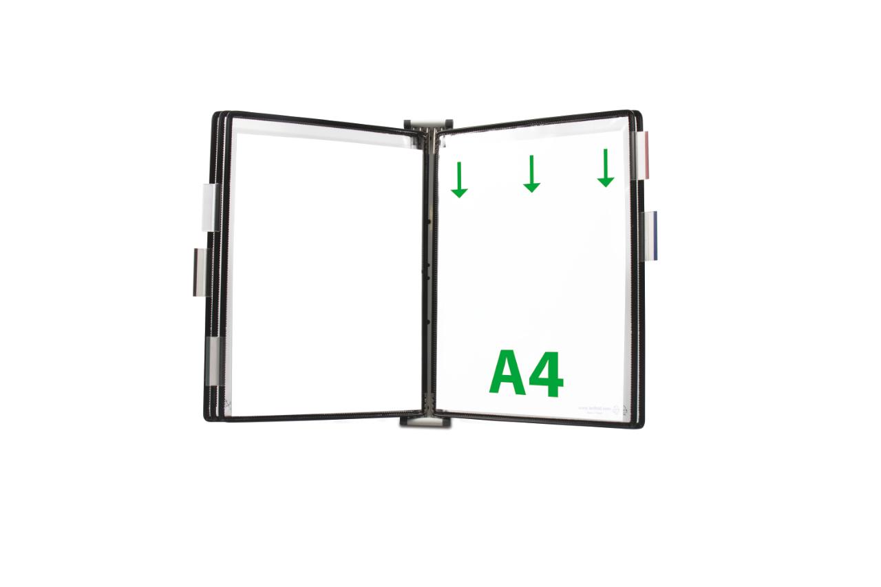 Tarifold Metal Wall Document Display System, A4, 5 Pockets