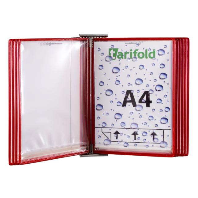 Tarifold Stainless Steel Wall Document Display System, A4, 10 Drypockets, Bottom Loading