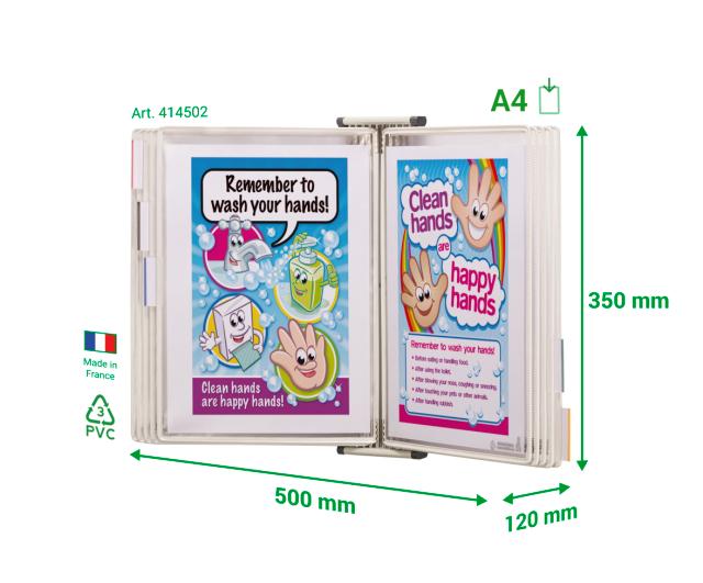 Tarifold Antimicrobial Wall Document Display System, A4, 10 Pockets