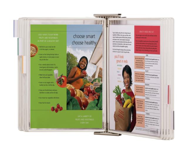 Tarifold Antimicrobial Stainless Steel Wall Document Display System, A4, 10 Pockets