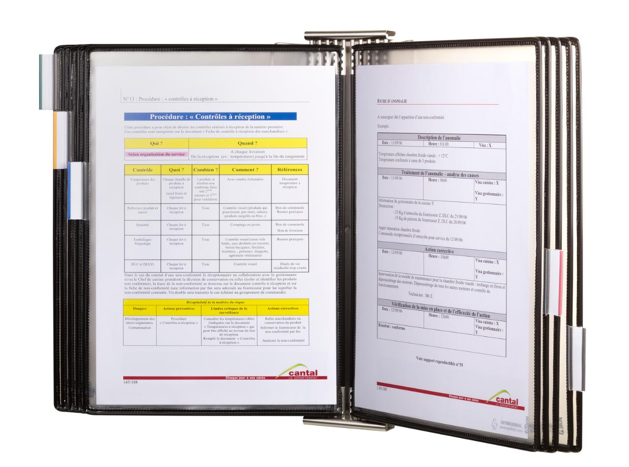 Tarifold Antimicrobial Stainless Steel Wall Document Display System, A4, 10 Pockets