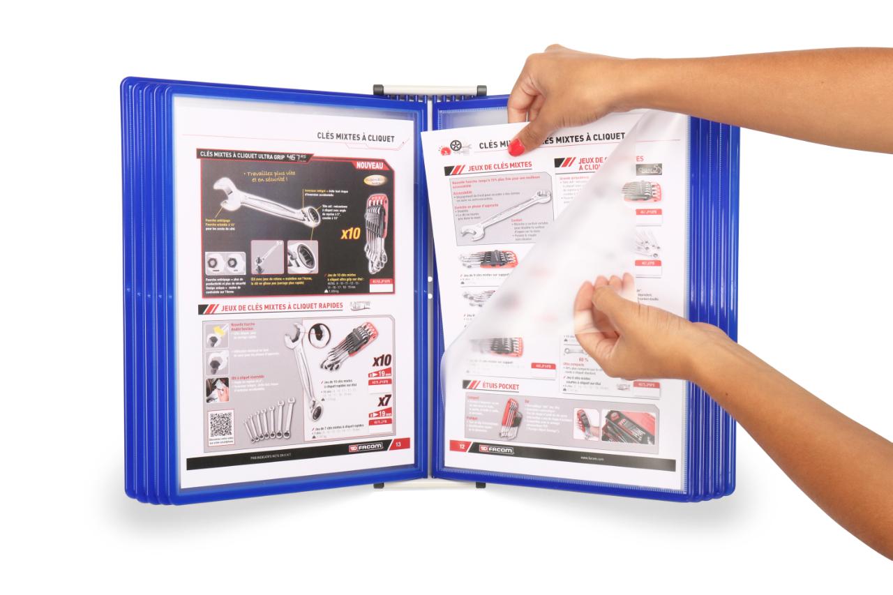 Tarifold Easy Load Wall Document Display System, A4, 10 PP Pockets, Top Inner Corner Opening