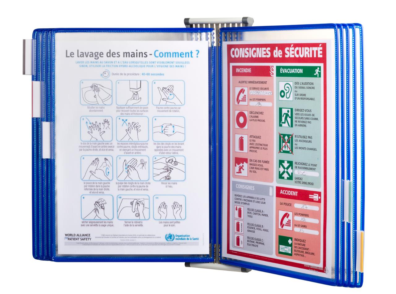 Tarifold Metal Wall Document Display System, A4, 10 Pockets, Left Side Loading