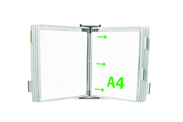 Tarifold Metal Wall Document Display System, A4, 10 Pockets, Left Side Loading