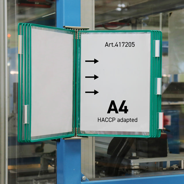 Tarifold Stainless Steel Wall Document Display System, A4, 10 Pockets, Left Side Loading
