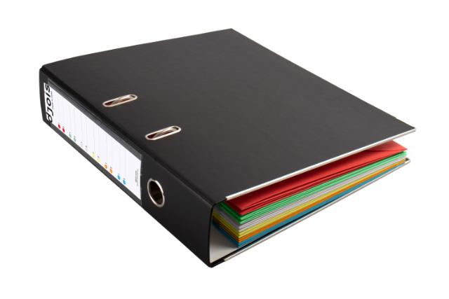 Binder with 12 Smartfolder Perforated Folders with Tabs, A4