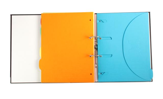 Binder with 12 Smartfolder Perforated Folders with Tabs, A4