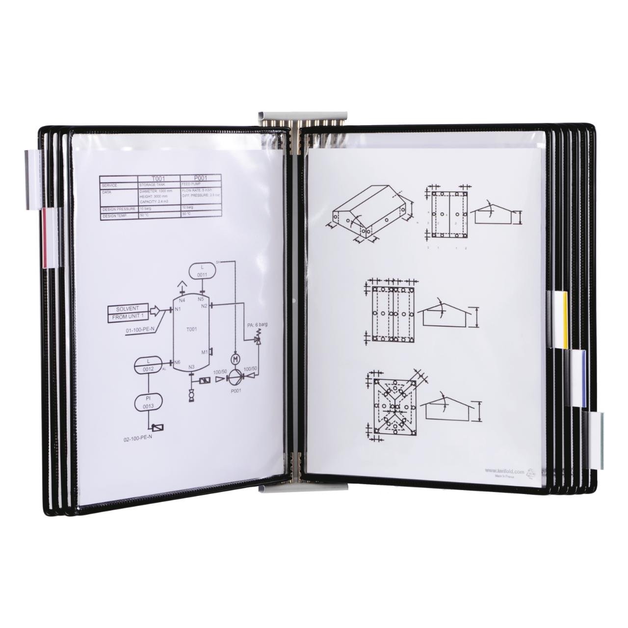 Tarifold Metal Wall Document Display Extension Kit, A4, 10 Pockets