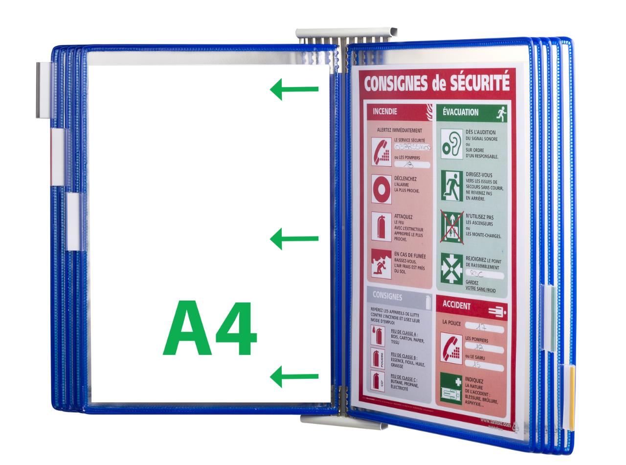 Tarifold Metal Wall Document Display Extension Kit, A4, 10 Pockets, Left Side Loading