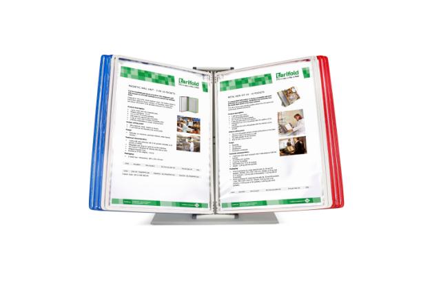 Tarifold Metal Desk Document Display System, A4, 10 Pockets, FR/UK/NL/CZ Colours