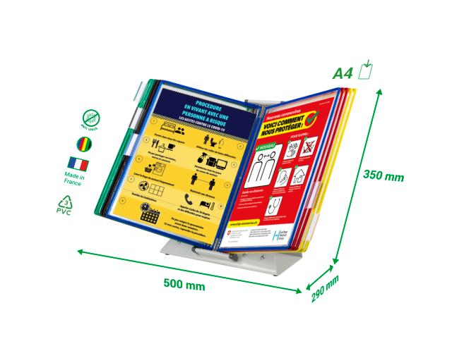 Tarifold Antimicrobial Desk Document Display System, A4, 10 Pockets