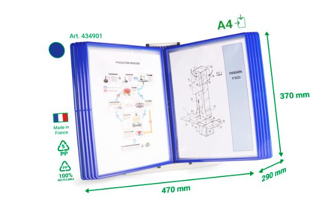 Tarifold Easy Load Desk Document Display System, A4, 10 PP Pockets, Top and Left Side Loading