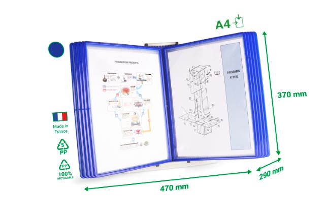 Tarifold Easy Load Desk Document Display System, A4, 10 PP Pockets, Top and Left Side Loading