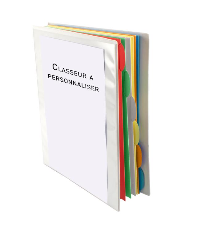 Personnalisable Binder with 6 Smartfolder Perforated Folders with Tabs, A4