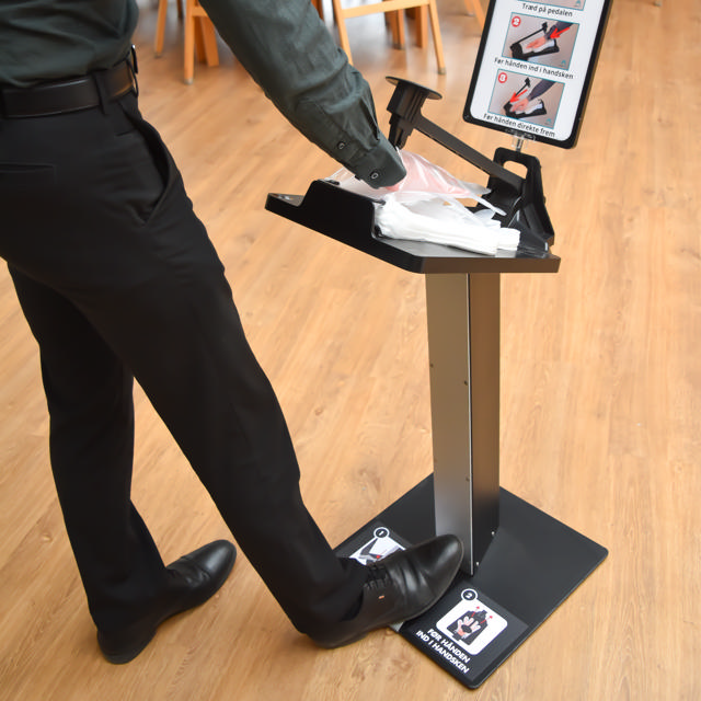 Glove dispenser without waste bin – floor-standing model