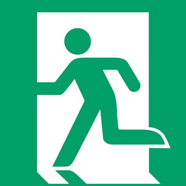 Safety Sign Emergency Exit, Left, 150 x 150 mm