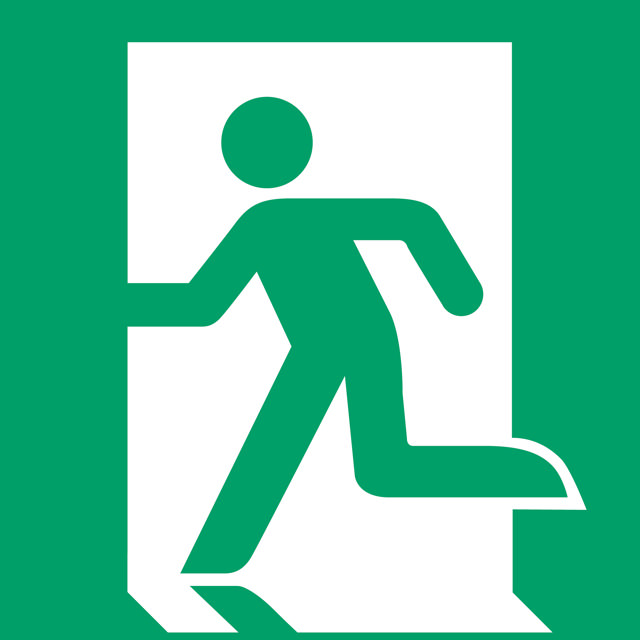 Safety Sign Emergency Exit, Left, 200 x 200 mm