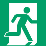 Safety Sign Emergency Exit, Right, 150 x 150 mm