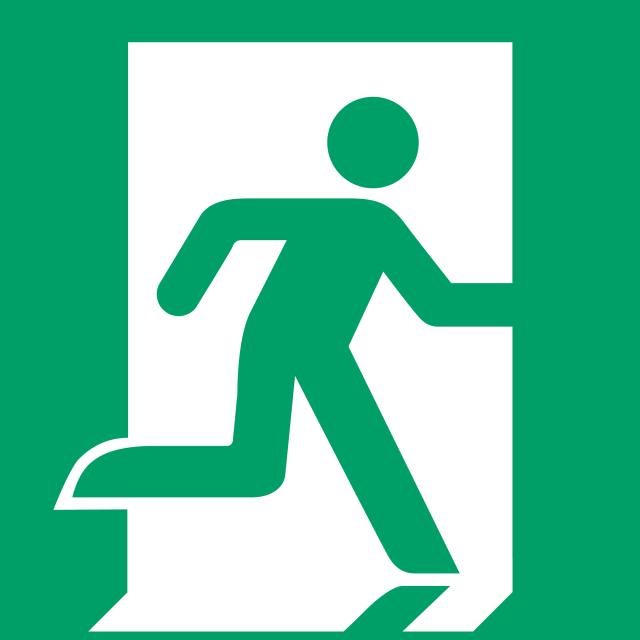 Safety Sign Emergency Exit, Right, 150 x 150 mm