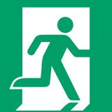 Safety Sign Emergency Exit, Right, 300 x 300 mm