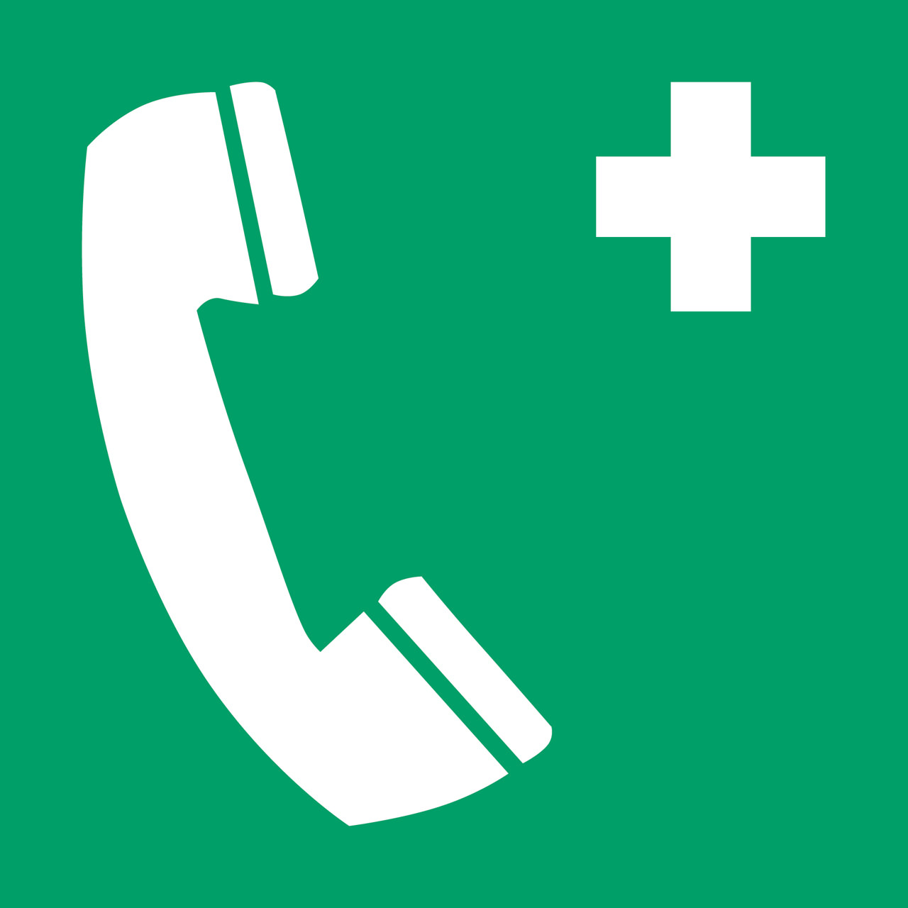 Safety Sign Emergency Telephone, 200 x 200 mm