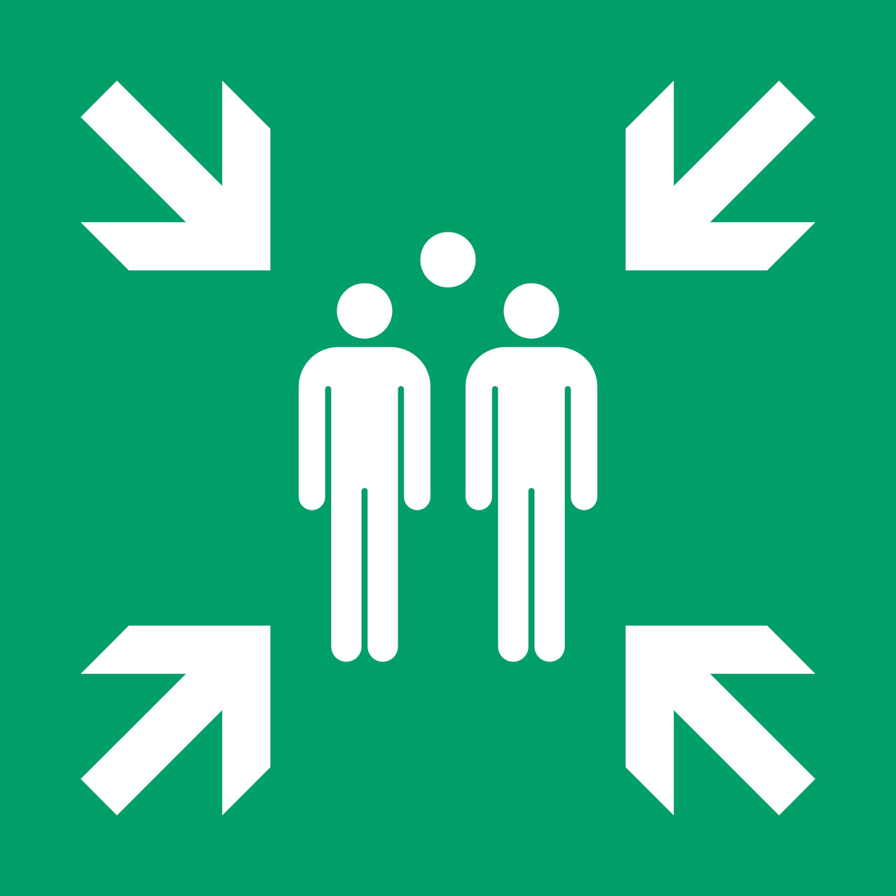 Safety Sign Evacuation Assembly Point, 150 x 150 mm