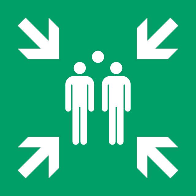 Safety Sign Evacuation Assembly Point, 150 x 150 mm