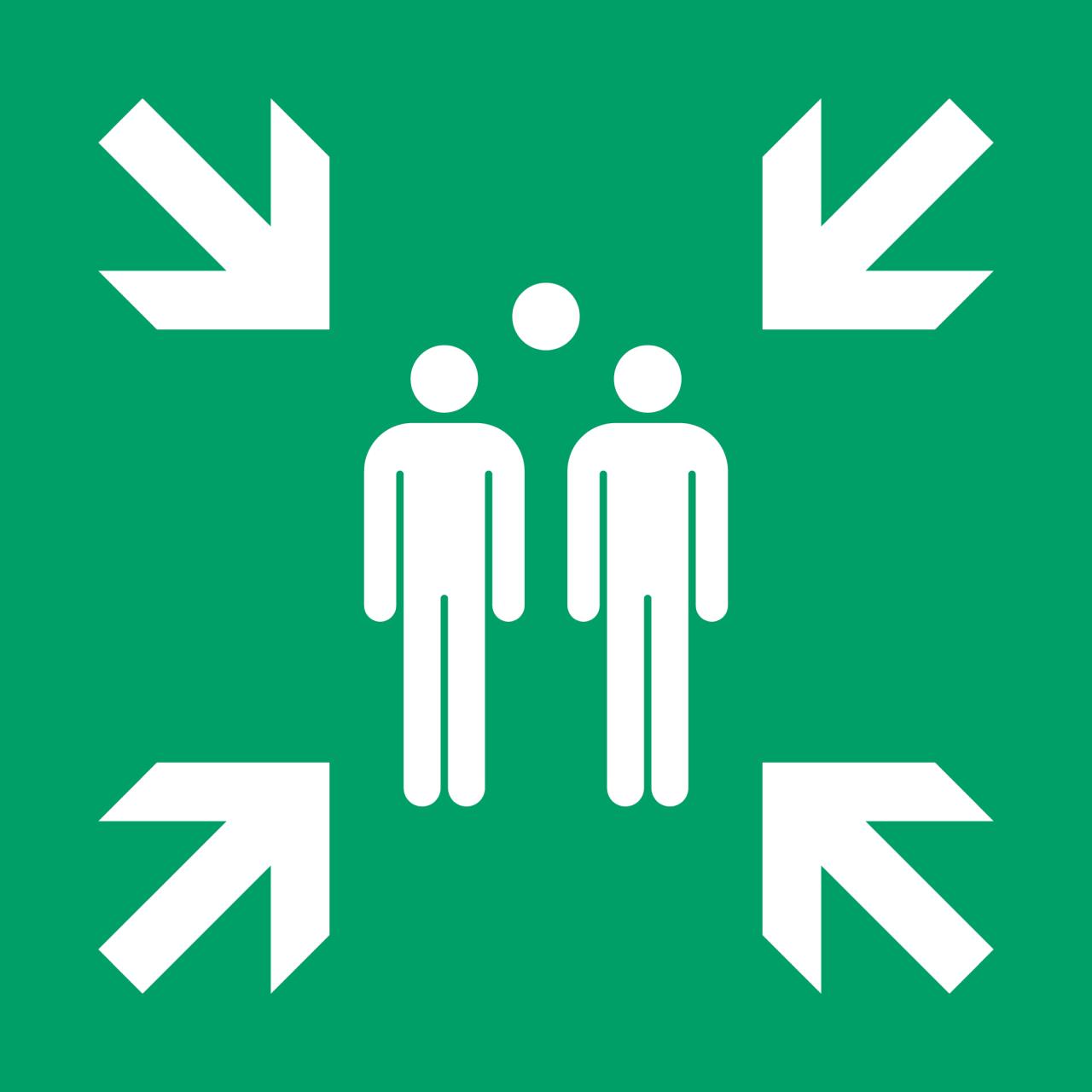 Safety Sign Evacuation Assembly Point, 200 x 200 mm