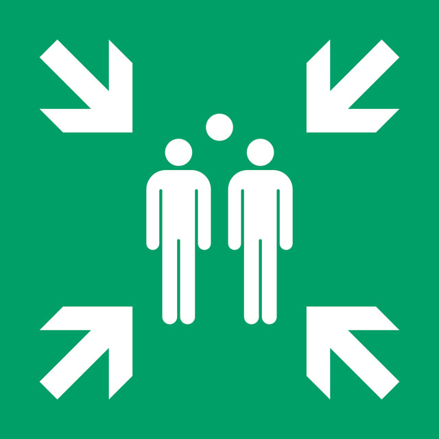 Safety Sign Evacuation Assembly Point, 200 x 200 mm