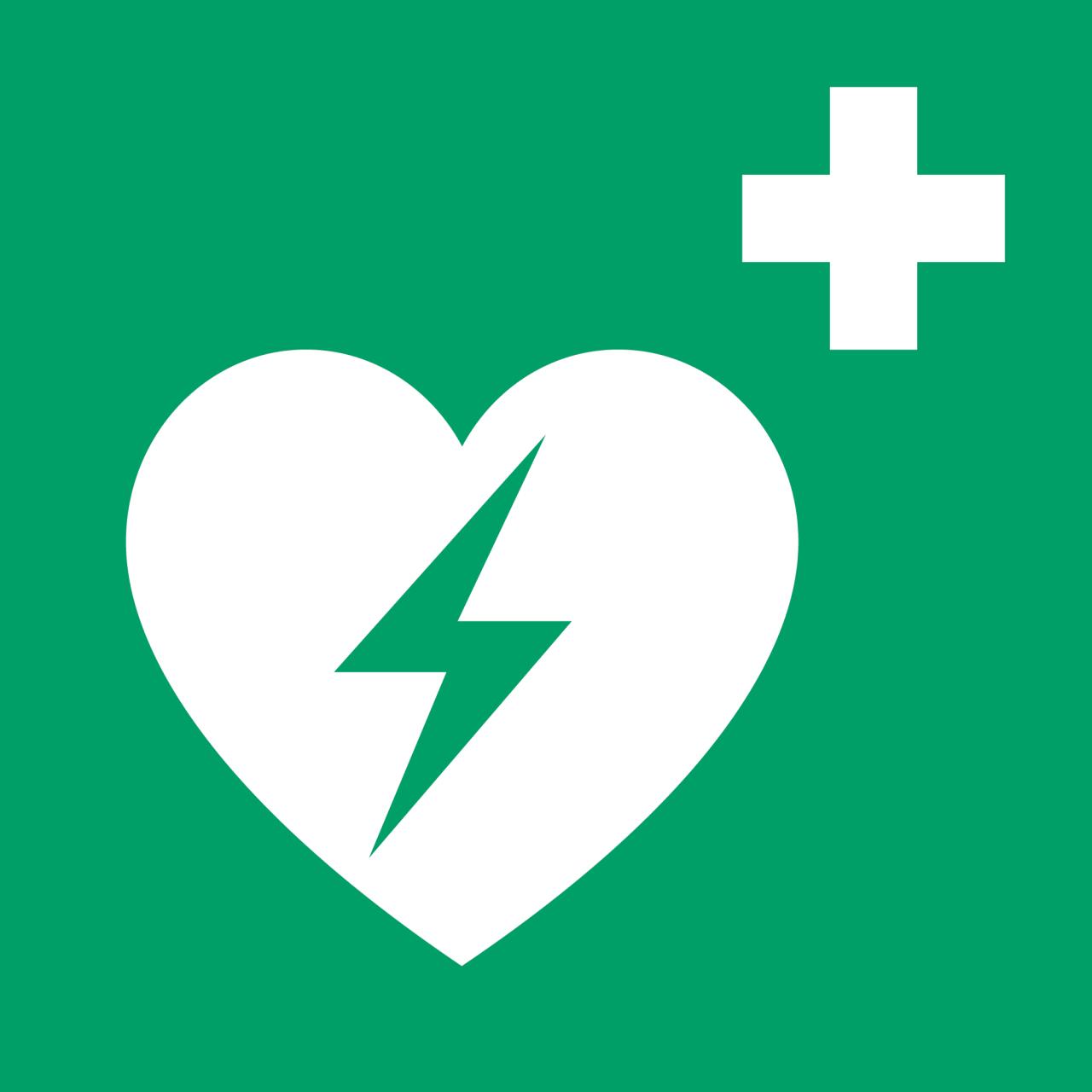 Safety Sign Automated External Heart Defibrillator, 150 x 150 mm