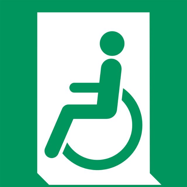 Safety Sign Emergency Exit for Disabled People, Left, 150 x 150 mm