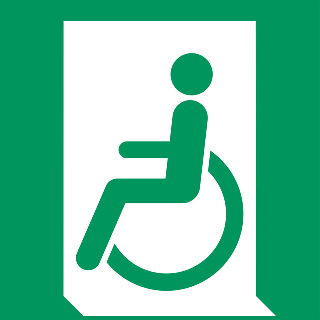 Safety Sign Emergency Exit for Disabled People, Left, 200 x 200 mm