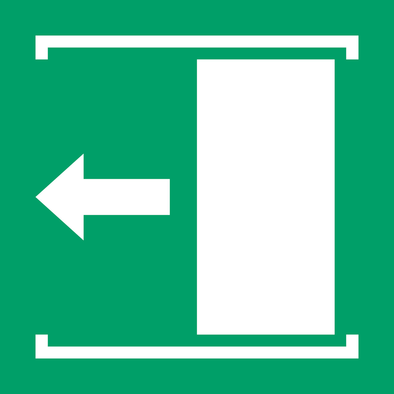 Safety Sign Door Slides Left to Open, 300 x 300 mm