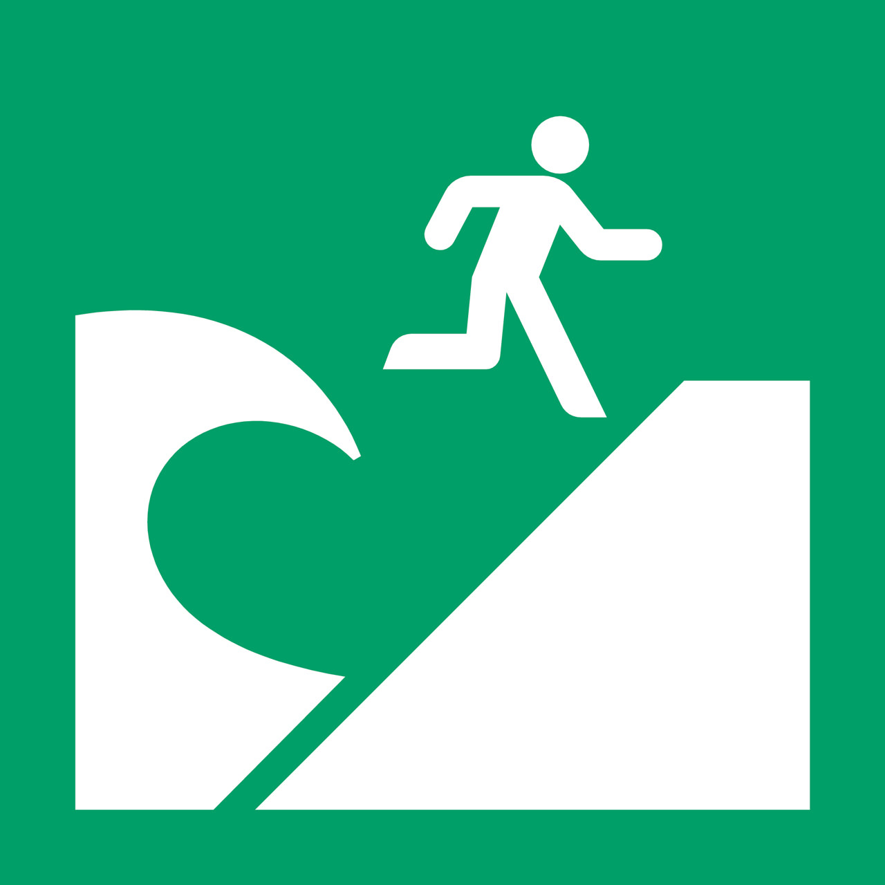 Safety Sign Tsunami Evacuation Area, 200 x 200 mm