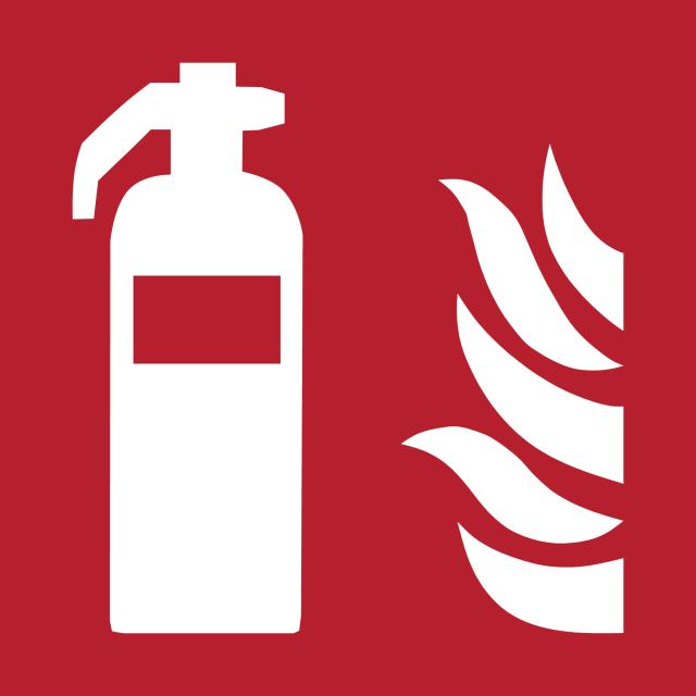 Safety sign Fire extinguisher, 150 x 150 mm