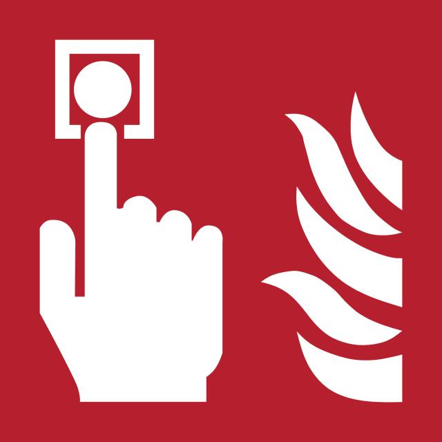 Safety sign Fire alarm call point, 300 x 300 mm