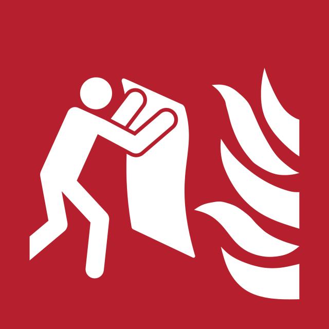 Safety sign Fire blanket, 300 x 300 mm