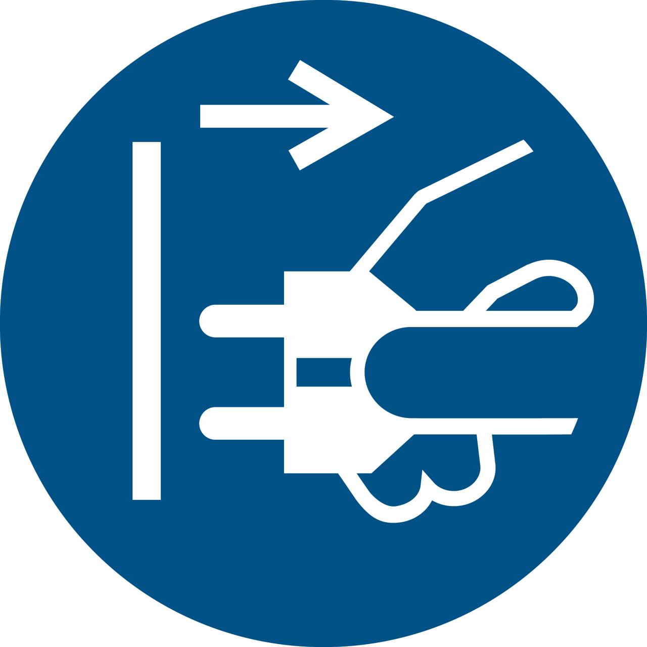 Safety sign Disconnect mains plug from electrical outlet, Ø 100 mm