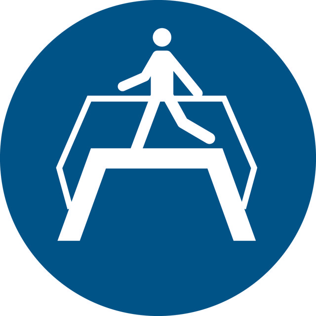 Safety Sign Use Footbridge, 100 mm