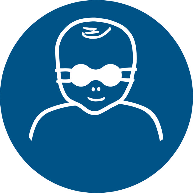 Safety Sign Protect Infant's Eyes with Opaque Eye Protection, 100 mm