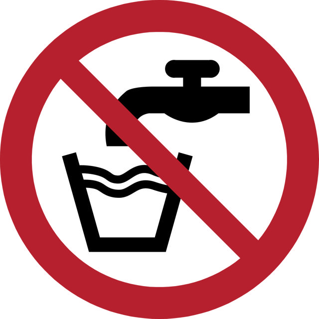 Safety sign Not drinking water, Ø 100 mm