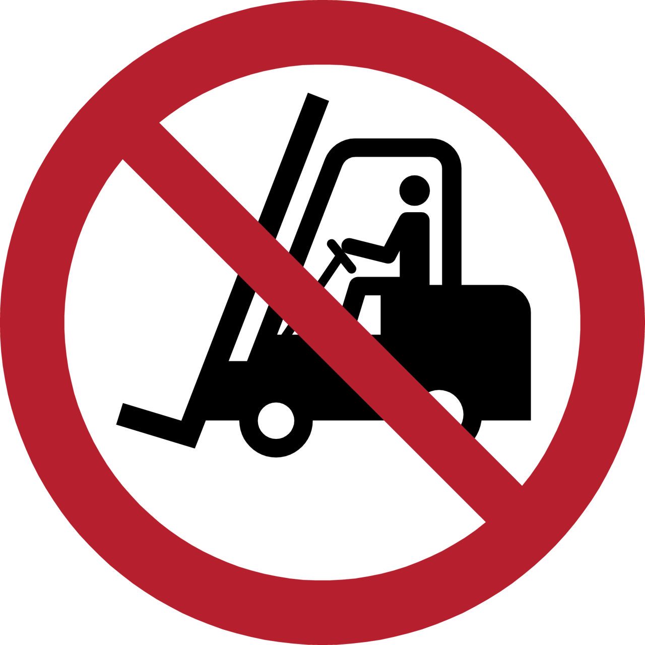 Safety Sign No Access for Forklift Trucks and Other Industrial Vehicles, 100 mm