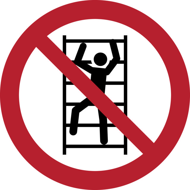 Safety Sign No Climbing, 100 mm