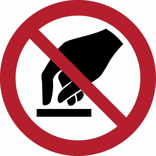 Safety Sign Do Not touch, 100 mm