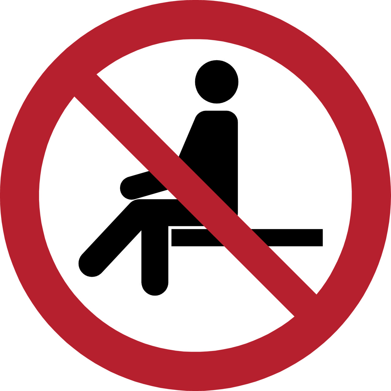 Safety Sign No Sitting, 100 mm