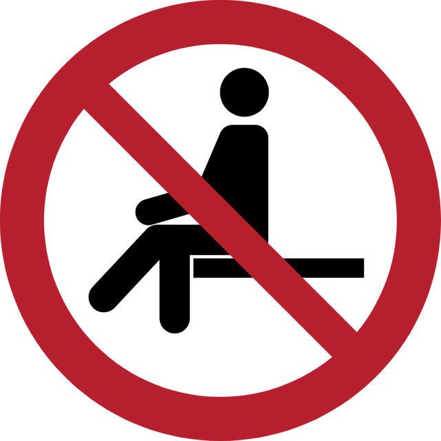 Safety Sign No Sitting, 100 mm