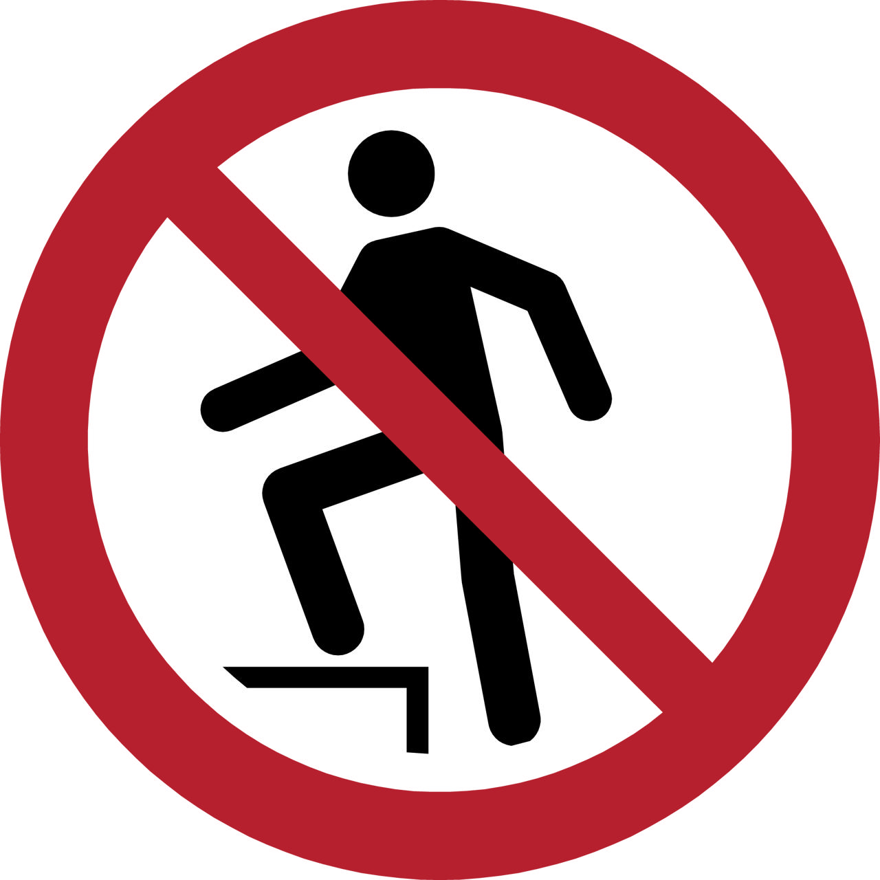 Safety Sign No Stepping on Surface, 100 mm