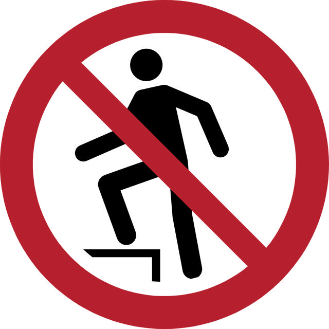 Safety sign No stepping on surface, Ø 100 mm