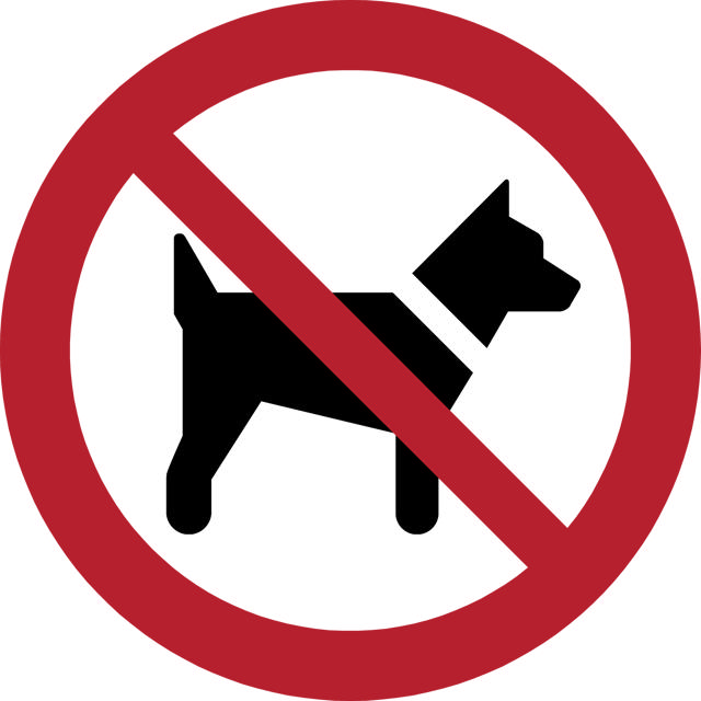 Safety sign No dogs, Ø 100 mm