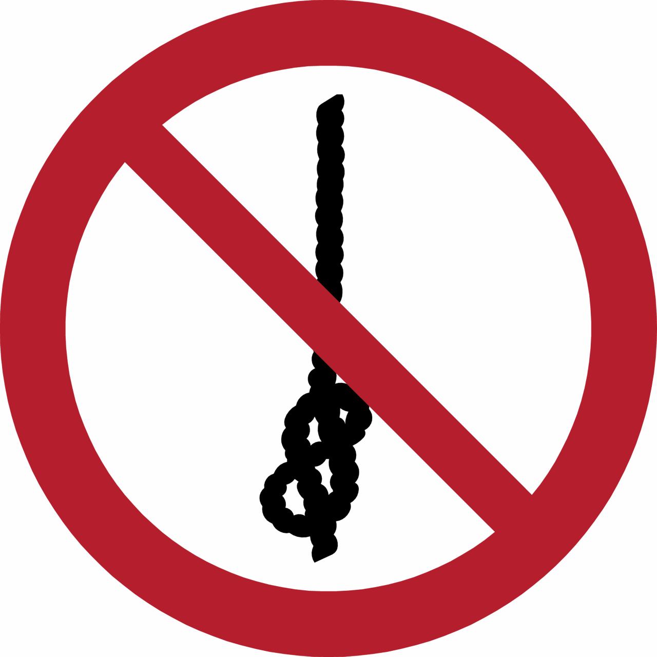 Safety Sign Do Not Tie Knots in Rope, 100 mm